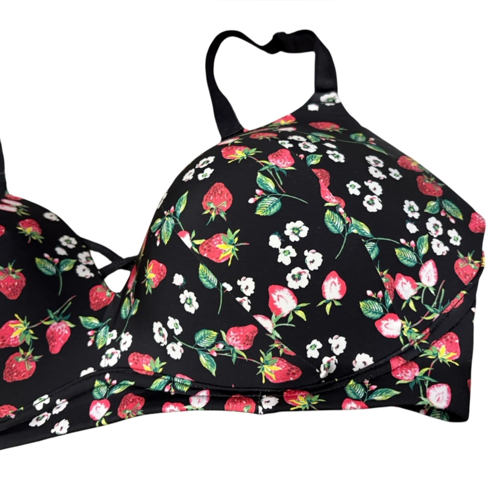 TORRID Women’s Perfect T-Shirt Bra Strawberry Bloom Rich Black Size 38DDD - Picture 3 of 10